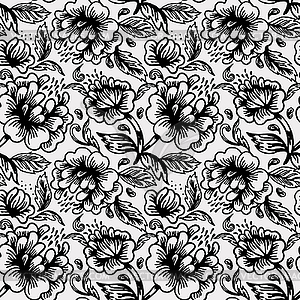 Seamless pattern with flowers - vector image