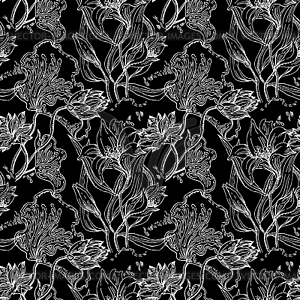 Seamless pattern with flowers - vector clip art