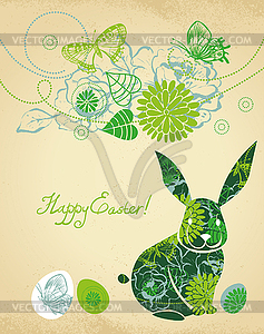 Background with Easter Rabbit - vector clipart