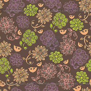 Floral seamless pattern - vector clip art