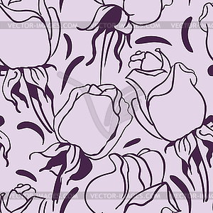 Бесшовная цветочный узор с розами - цветной векторный клипарт