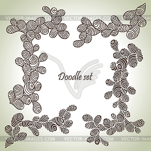 Doodle набор. абстрактные цветочные ы - стоковое векторное изображение