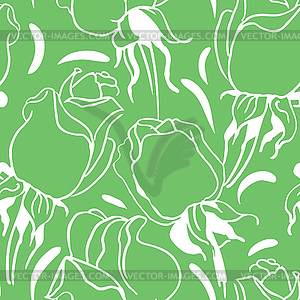 Seamless floral pattern with roses - vector clip art