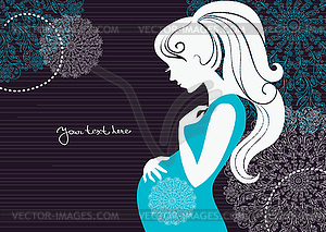 Silhouette of pregnant woman - vector clipart