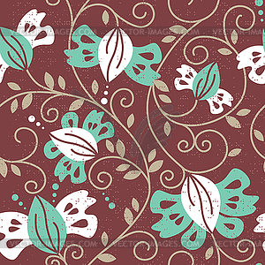 Floral seamless pattern - color vector clipart