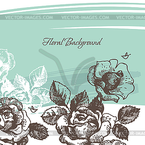 Floral background with roses - vector clipart