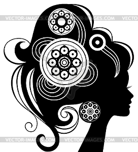 Beautiful woman silhouette - vector image