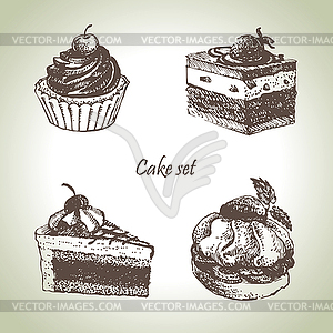 Set of cakes. s - vector image