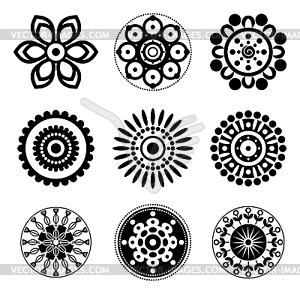 Flower icon set - vector clipart