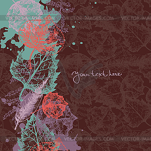 Autumn background with leaves - vector clipart