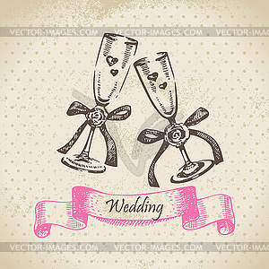 Wedding wineglasses - vector clip art