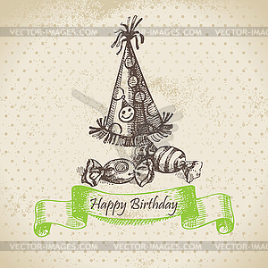 Hubcap and sweets. Happy Birthday - royalty-free vector image