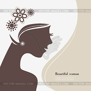 Beautiful woman silhouette - vector clip art