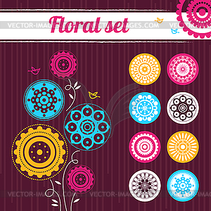 Floral set - vector image