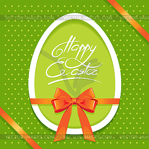 Greeting card with Easter egg symbol - vector clipart