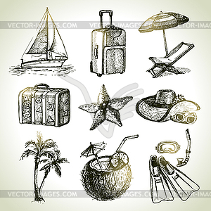 Travel set. s - color vector clipart