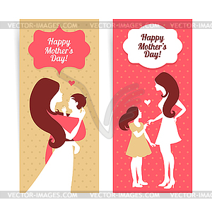 Happy Mother`s Day. Banners of beautiful - vector clipart