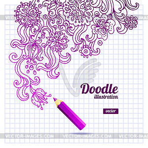 Doodle floral design - vector clipart