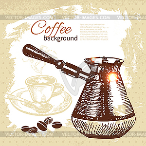 Vintage coffee background - vector clipart