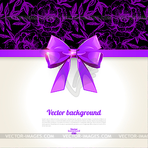 Elegant background with bow and roses pattern - vector clipart