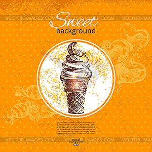 Vintage sweet background. . Menu for rest - vector clipart