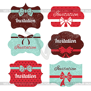 Set of vintage frames. Stickers for wedding design - vector clipart