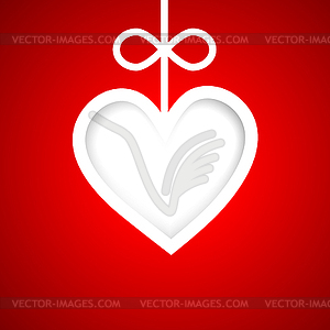 Paper banner by valentines day - vector image