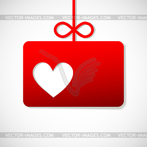 Paper banner with heart for your business - vector clipart