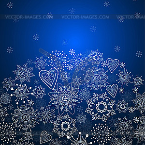 Cristmas invitation card with blue background - vector image