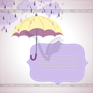 Background for messages with yellow umbrella - vector clip art