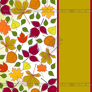 Autumn background for messages with leaves - vector clipart