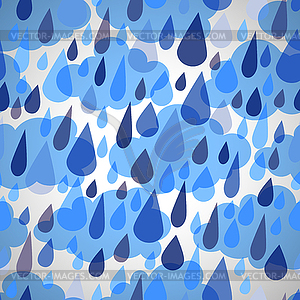 Seamless pattern with clouds and rain - vector image