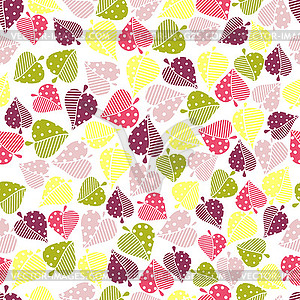 Seamless pattern with color leaves - vector clipart