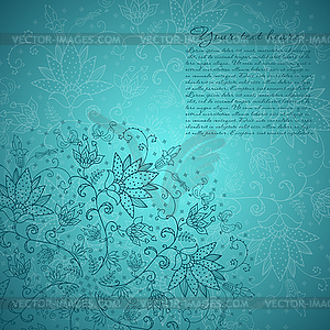 Blue background with lace for text - vector clipart