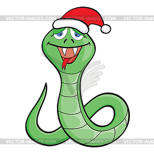 Cartoon snake in cap - vector clip art