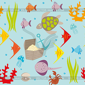 Marine pattern - vector image