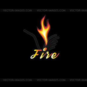 Bright sign of fire - vector clipart