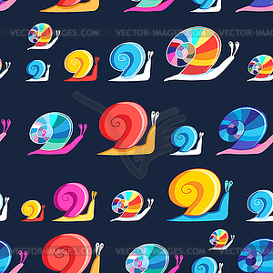 Graphic ornament colorful snail - vector clip art