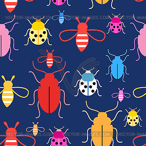 Pattern with insects - vector clipart