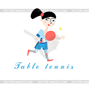 Girl with tennis racket - vector image