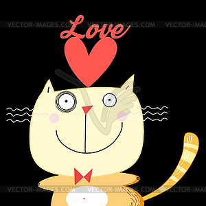 With love cat - vector clipart