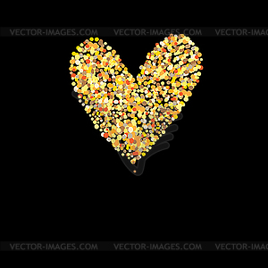 Symbol golden heart - vector image