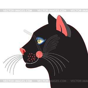 Portrait Black panther - vector image