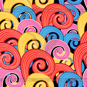Pattern multicolored swirls - vector image