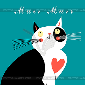 Graphic portrait of cat - vector image