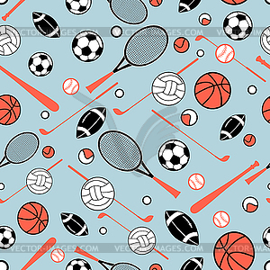 Pattern of sporting goods - vector image