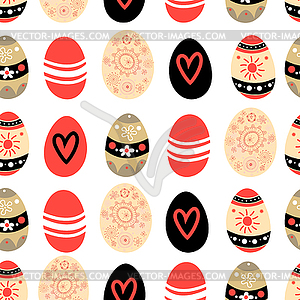 Easter pattern with eggs - vector image