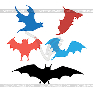 Graphic set of bats - vector image