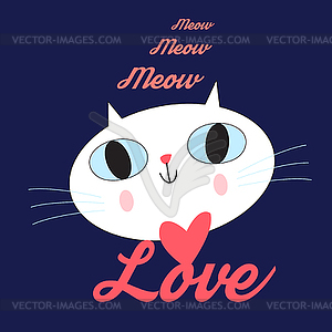 Portrait enamored cat - vector image