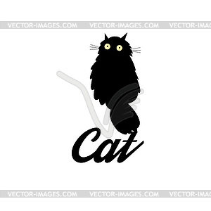 Symbol of black cat - vector image